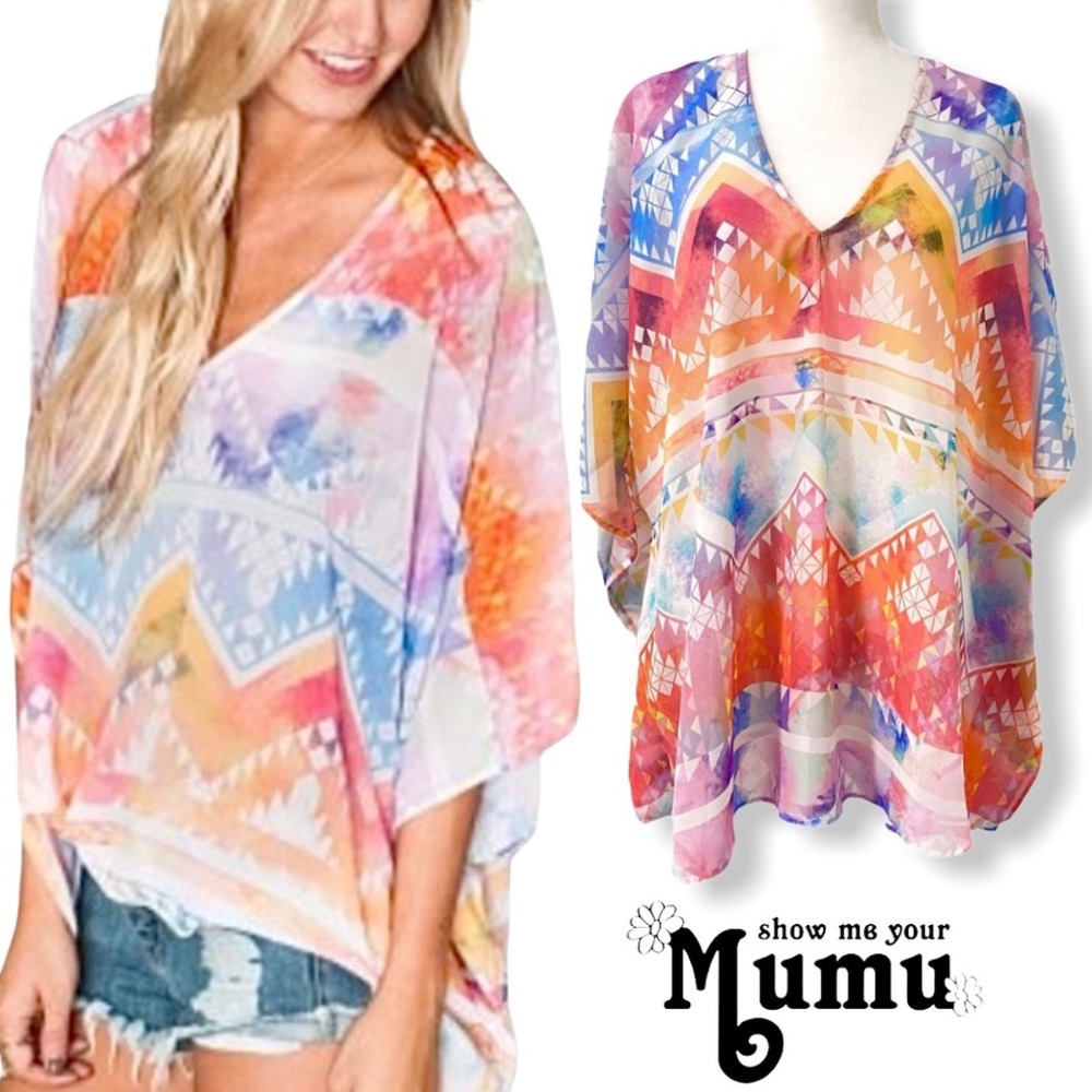 Show Me Your Mumu Southwestern Print Tunic Sz XS